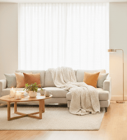 Freshly cleaned living room